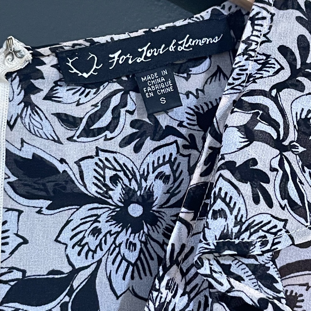 For Love and Lemons Gracie Mini Dress Cream Floral - Picture 9 of 10